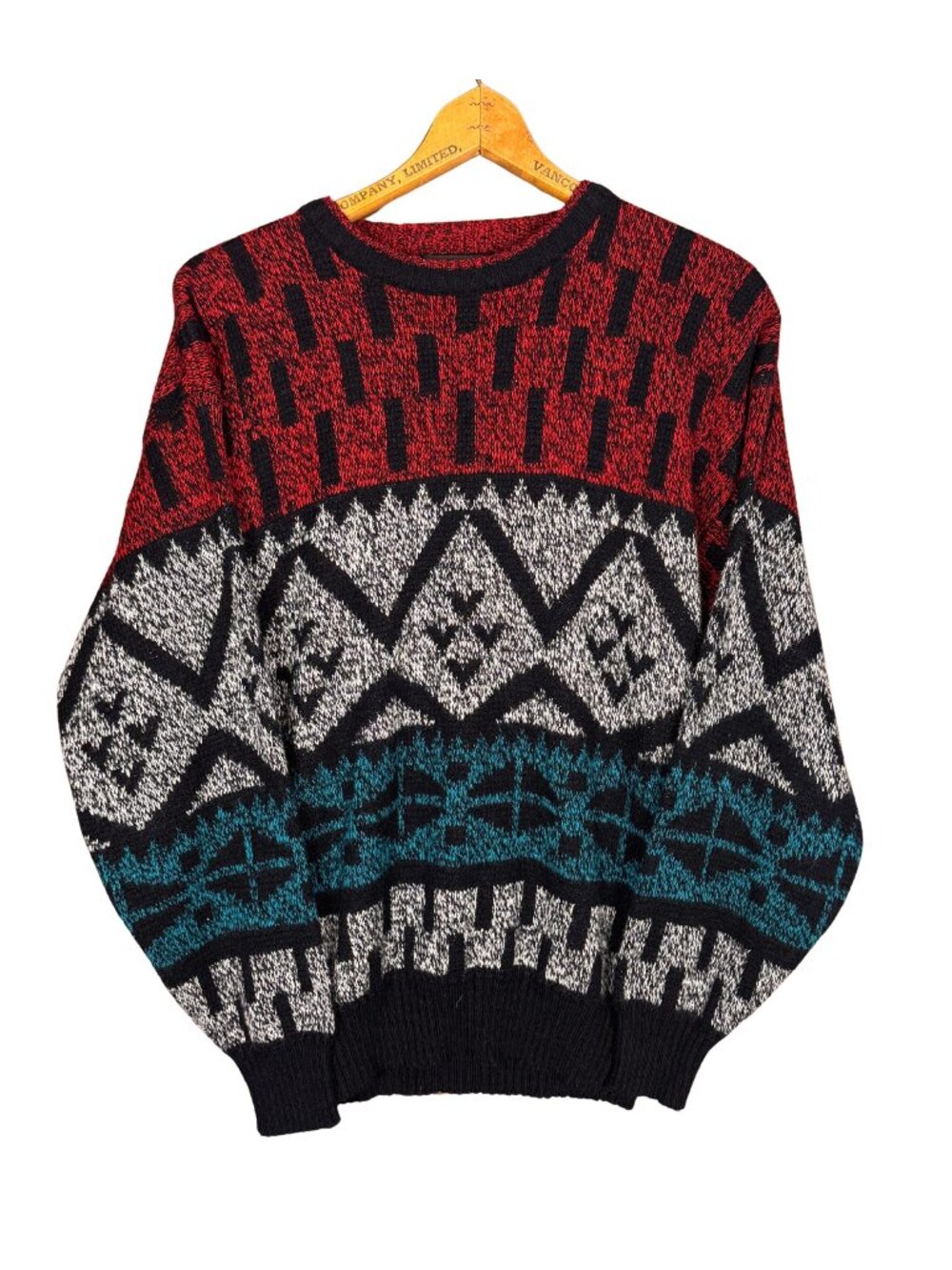Vintage 90s Retro Grandpa Sweater, Crewneck Knit, Eclectic, Aesthetic Clothing